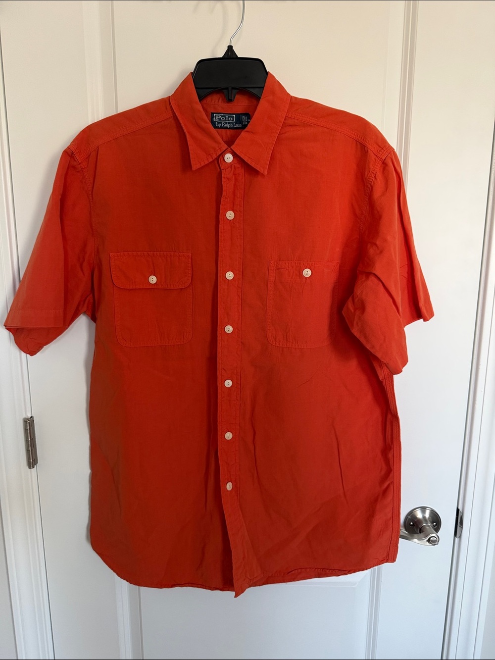 Polo by Ralph Lauren Men’s Short Sleeve Button-Up Shirt - Orange